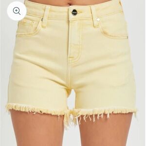 Risen Distressed Yellow Shorts Large